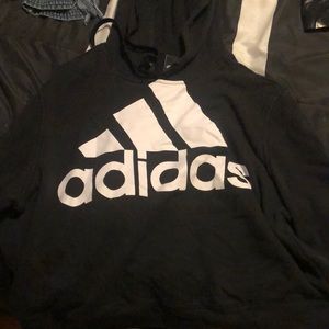 black Adidas crop sweater